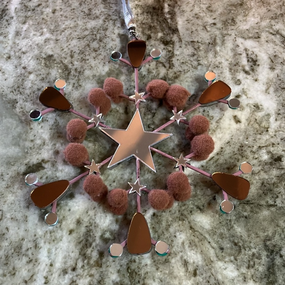 Free People Large Mirrored Snowflake Ornament NWT